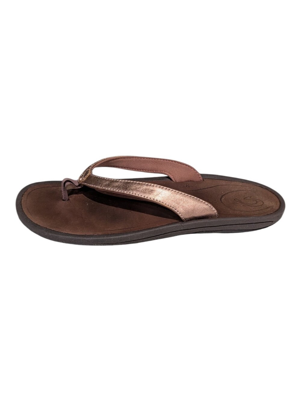 Olukai Aukai Bronze Brown Copper Sandal Flipflop Flip Flop Hawaii Ladies Size 10